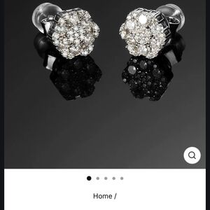 Elegant Silver Crystal Stud Earrings